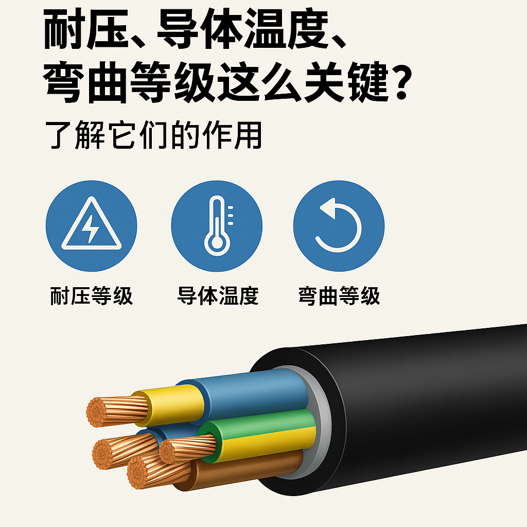 为什么充电电缆的耐压、导体温度、弯曲品级这么要害？？？？相识它们的作用